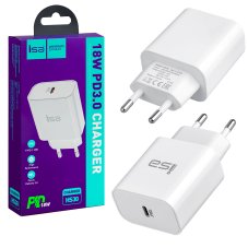 Переходник СЗУ на Type-C HS30 18W ISA белый (гарантия 2 недели)